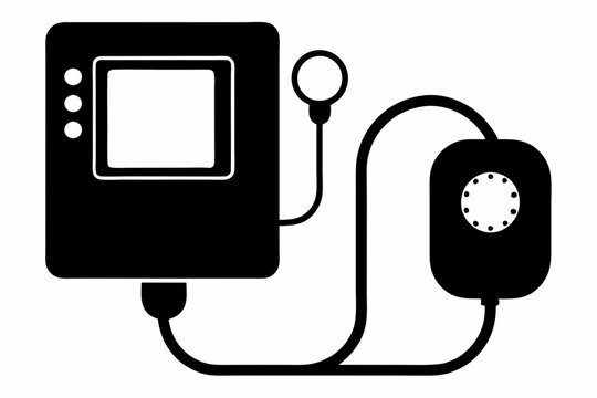 black blood pressure monitor device clip art preview