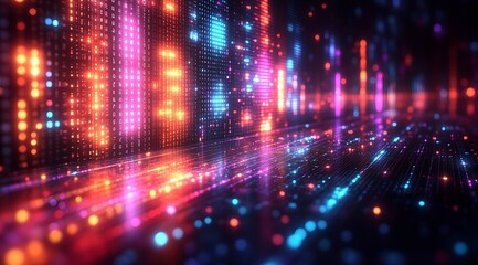 Naklejka premium Abstract Quantum Circuitry: Visualization of Qubit Operations and Tech Innovations - Generative AI