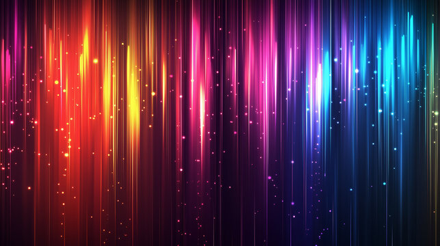 Cascata di colori astratta con luci colorate