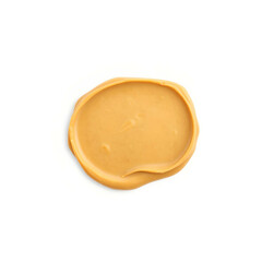 Peanut Butter Spread Isolated on White Background, Top View