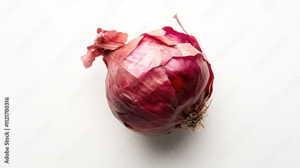 Aufkleber Fresh red onion with rich color and texture isolated on a clean white background showcasing its natural beauty and freshness.