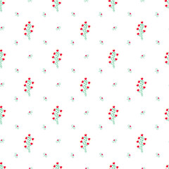 Cute Little Spring Flowers Seamless Vector Pattern Design