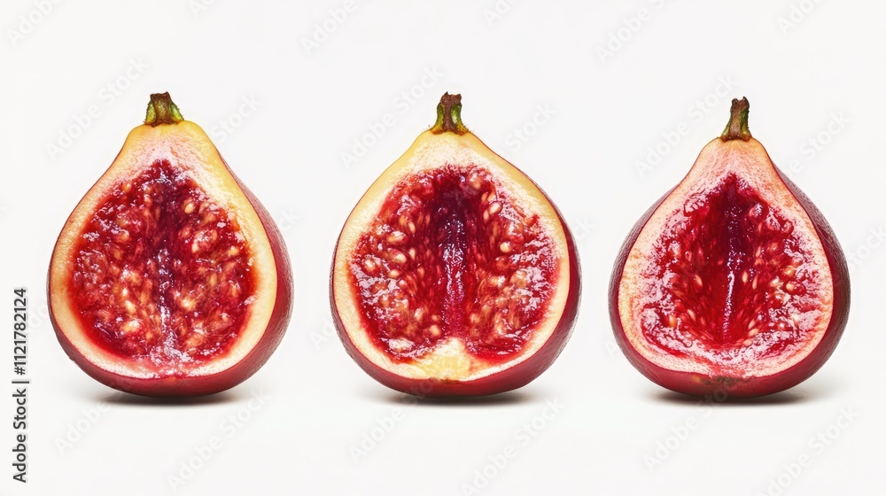 Poster salacca fruit displayed in cross-section showcasing vibrant interior and unique texture on a clean w