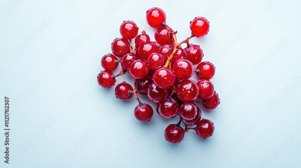 Aufkleber fresh red grape berry cluster on a light background showcasing vibrant color and texture ideal for f