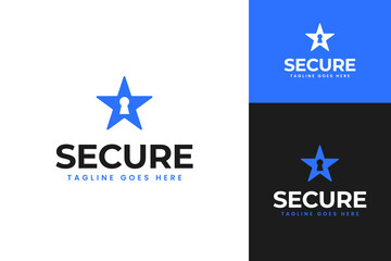 Key and star logo design template vector symbol illustration