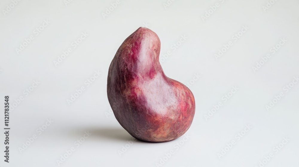 Poster unique red potato tuber with a distinctive shape isolated on a clean white background highlighting i