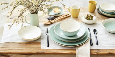 An Exquisite and Stylish Table Setting Featuring Elegant Dinnerware and Stunning Accents