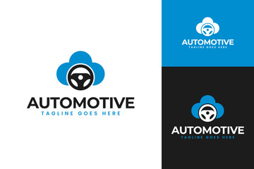 Car and cloud logo design for technology and cloud systems vector symbol illustration