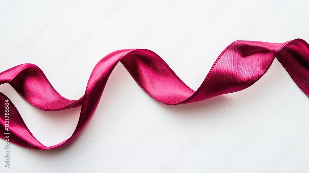 Aufkleber elegant red satin ribbon on a neutral background ideal for gift wrapping or decorative purposes in m