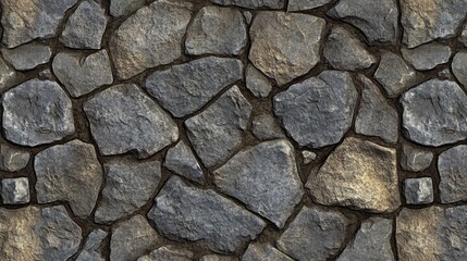 Granite cobblestone pavement texture suitable for architectural and design backgrounds or landscaping projects.