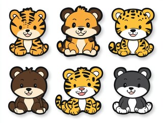 Cute Cartoon Animal Characters in Vector Style