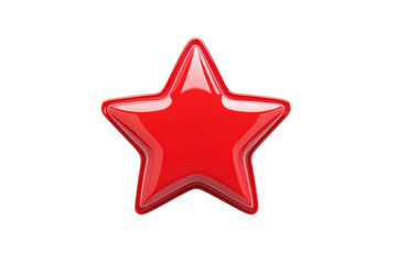 Obraz premium A shiny red star with five points, showcasing a glossy surface and vibrant color.