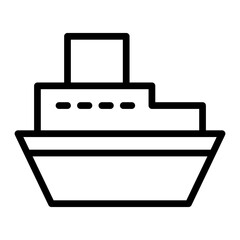 Ship Vector Line Icon Design