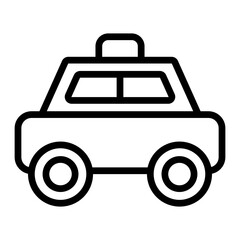 Taxi Vector Line Icon Design