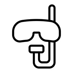 Diving Mask Vector Line Icon Design