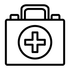 Obraz premium First Aid Kit Vector Line Icon Design