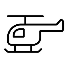 Helicopter Vector Line Icon Design