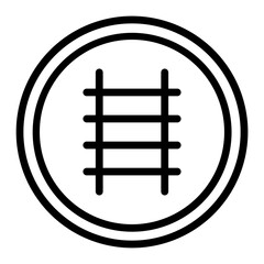 Railway Sign Vector Line Icon Design