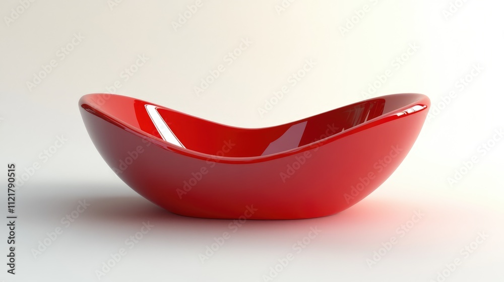 Aufkleber glossy red decorative bowl isolated on soft white background showcasing modern design and elegance f