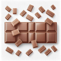 chocolate bars isolated on white background