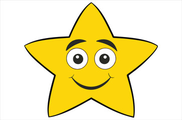 Five pointed yellow star icon. Cartoon illustration of five pointed yellow star vector icon for design element
