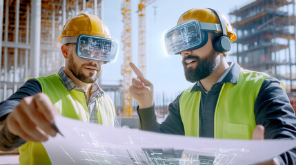 Innovative construction workers using virtual reality technology