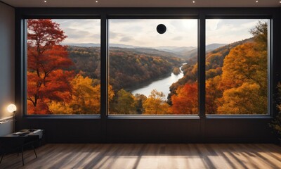 view from the window in the autumn