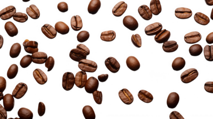 Roasted Coffee Beans Falling Dark Background Aroma Caffeine Energy Drink