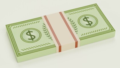 Realistic 3D Render of Cartoon Money