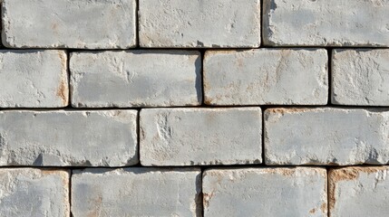 Fototapeta premium Top view of uneven grey building bricks texture for wallpaper or backgrounds illuminated by sunlight