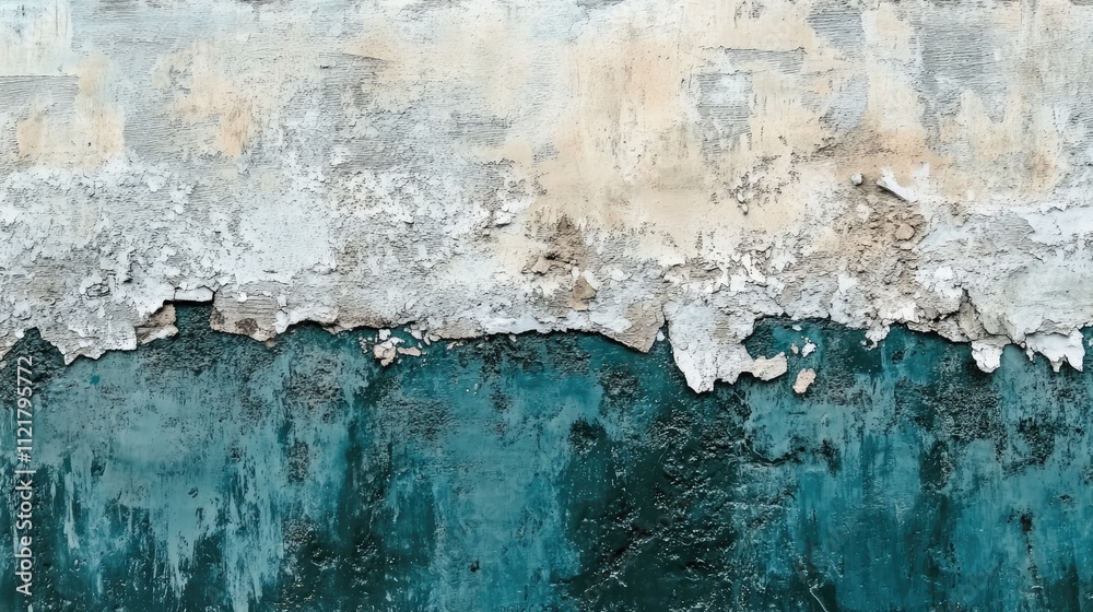 Aufkleber weathered plastered brick wall with peeling paint and abstract textures ideal for creative design ba