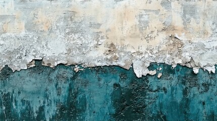 Obraz premium Weathered plastered brick wall with peeling paint and abstract textures ideal for creative design backgrounds and artistic projects