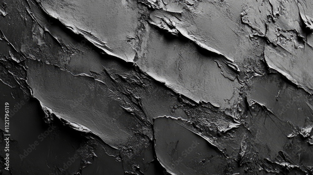 Poster Textured dark gray wall surface with uneven layers and highlights for abstract backgrounds and design elements