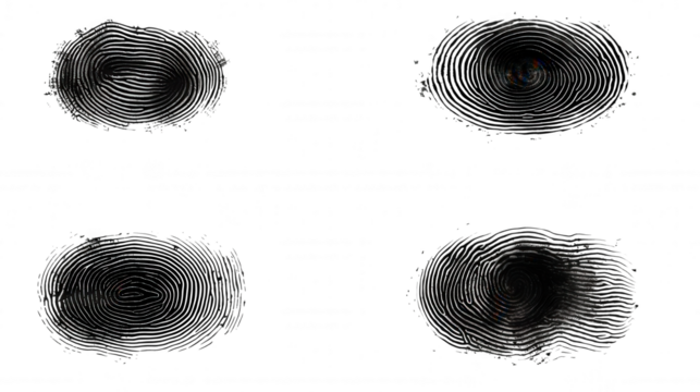 Fingerprint Analysis Four Whorl Patterns, Biometric Security, Identification