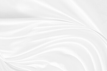 Fototapeta premium elegrance woven soft fabric white abstract smooth curve shape decorative fashion textile background