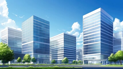 Obraz premium Majestic Modern Skyscrapers Reaching for the Skies