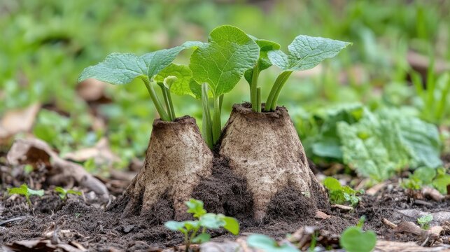 Mandrake plant Mandragora officinarum thriving in natural habitat showcasing unique root structure and vibrant green leaves in woodland setting