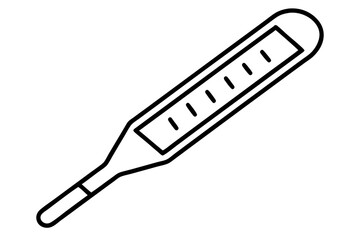 Digital Thermometer vector silhouette black design white background