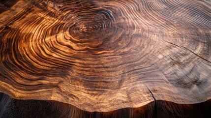 Textured close-up of natural wood surface showcasing rich grain patterns and warm tones for rustic and organic design concepts.