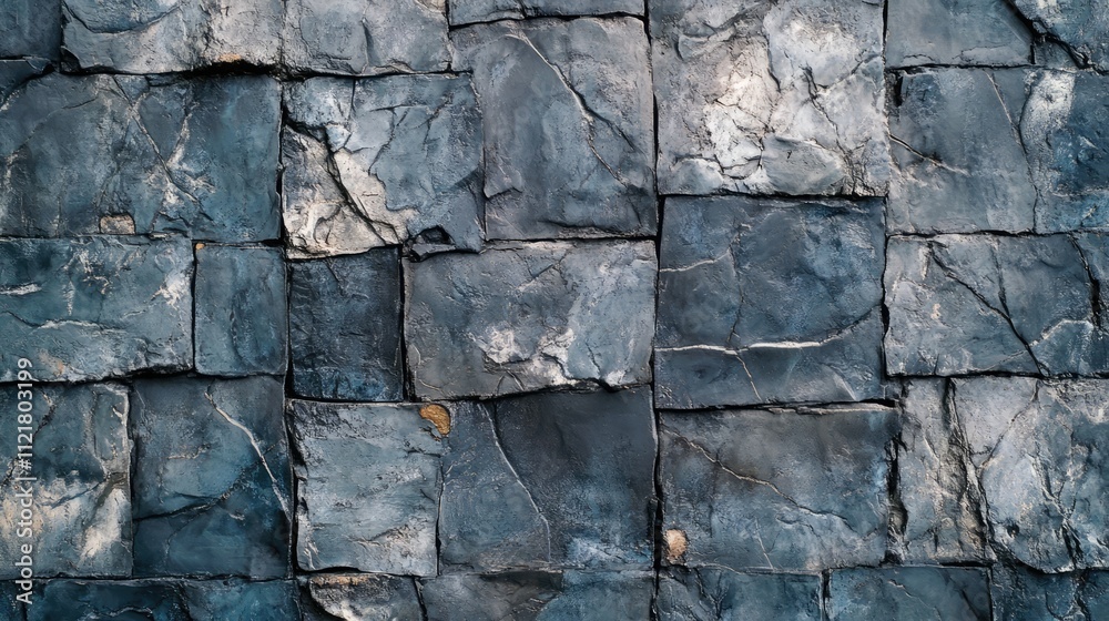 Poster dark stone texture background featuring ceramic tiles arranged in a unique brickwork pattern suitabl