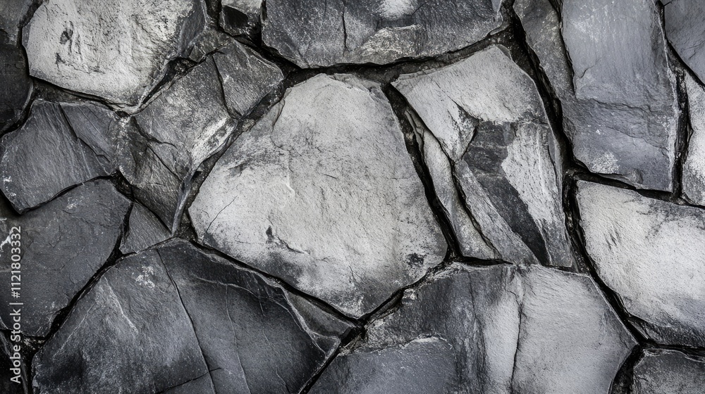 Poster gray stone wall texture background with aged architecture features showcasing uneven surfaces and na
