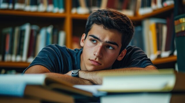 A student looks determined as they study for hours, knowing their eventual goal is to graduate with honors, showcasing dedication and perseverance