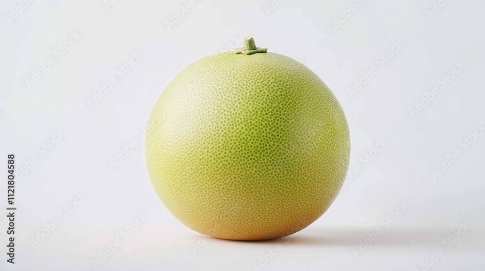 Poster pomelo fruit on a white background showcasing its textured skin and unique shape for fresh produce a
