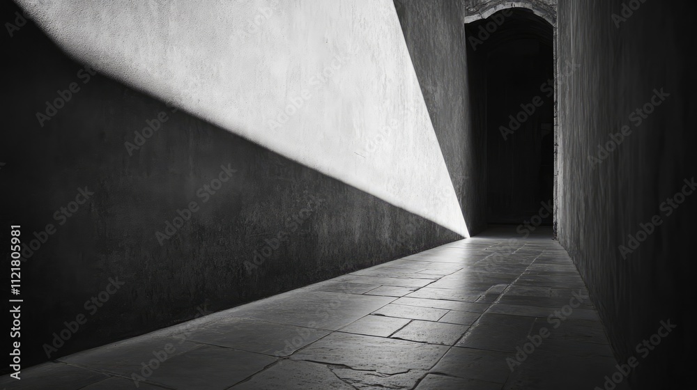 Poster abstract black and white wall background featuring dramatic lighting and shadow play for artistic an