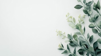 Elegant floral arrangement with green leaves on a soft pastel background for creative projects and nature-themed designs