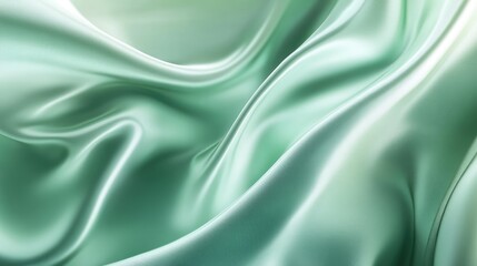 Obraz premium Elegant green silk satin fabric texture for luxurious background design or fashion presentations
