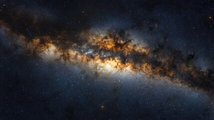 Stunning view of the Milky Way Galaxy shining brightly against a dark cosmic backdrop filled with stars and celestial wonders