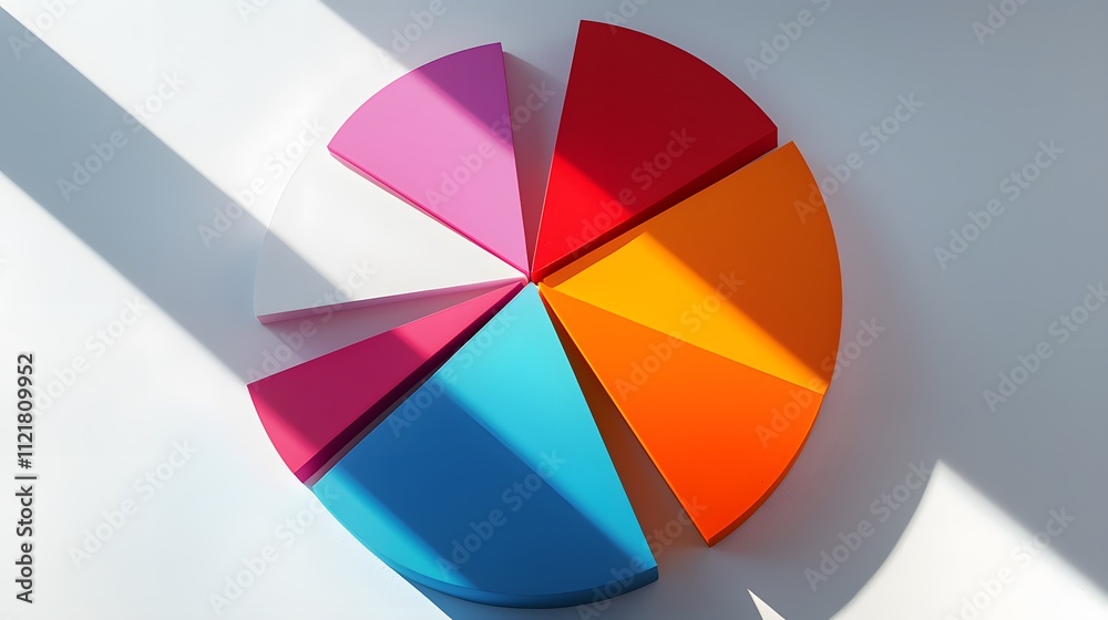 Poster A pie chart with colorful segments displayed on a clean white background, representing market segmentation.