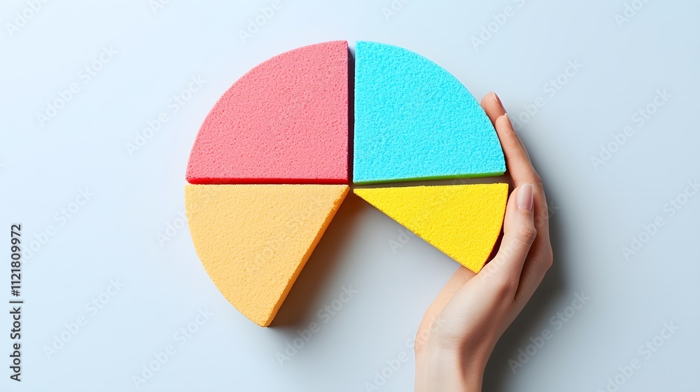 Poster A pie chart with colorful segments displayed on a clean white background, representing market segmentation.