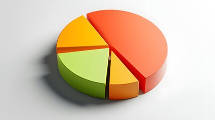 Obraz premium An artistic infographic of a segmented pie chart with shadow effects for depth.